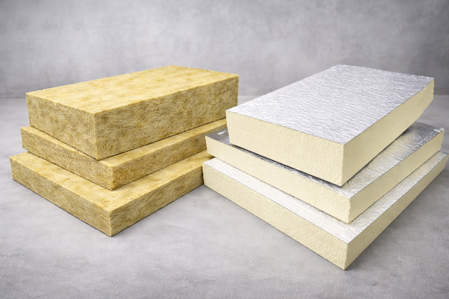 Insulation materials in close-up detail